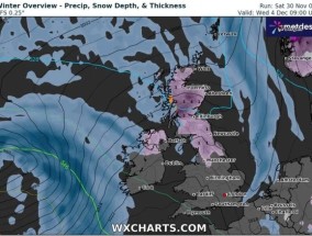 新的英国气象地图准确显示了513英里长的暴风雪将在何时何地袭击